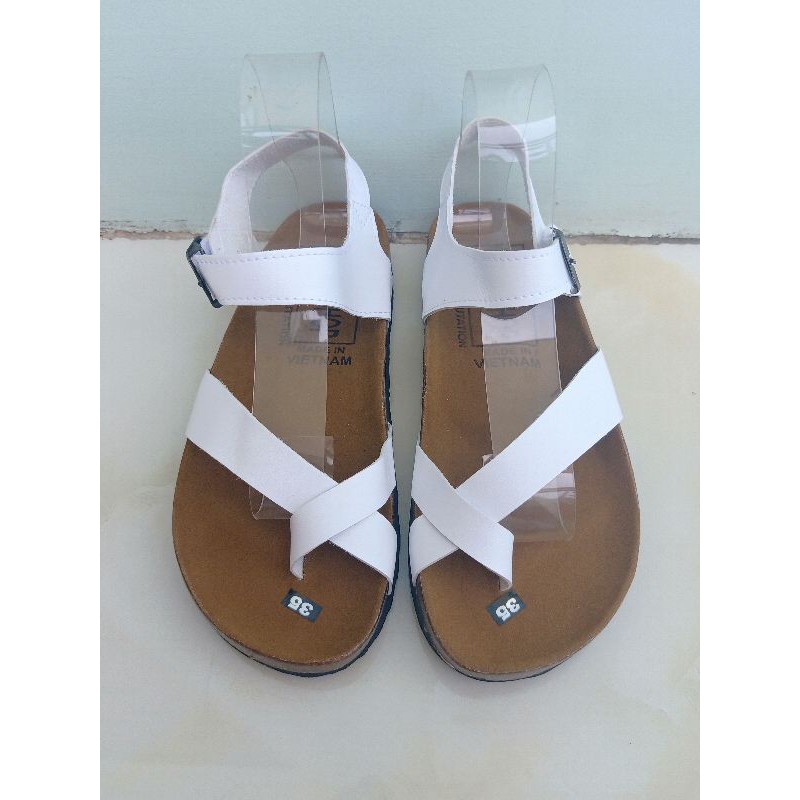 Sandal xỏ ngón quai da gắn nút MAILIAA đế nhẹ đi êm
