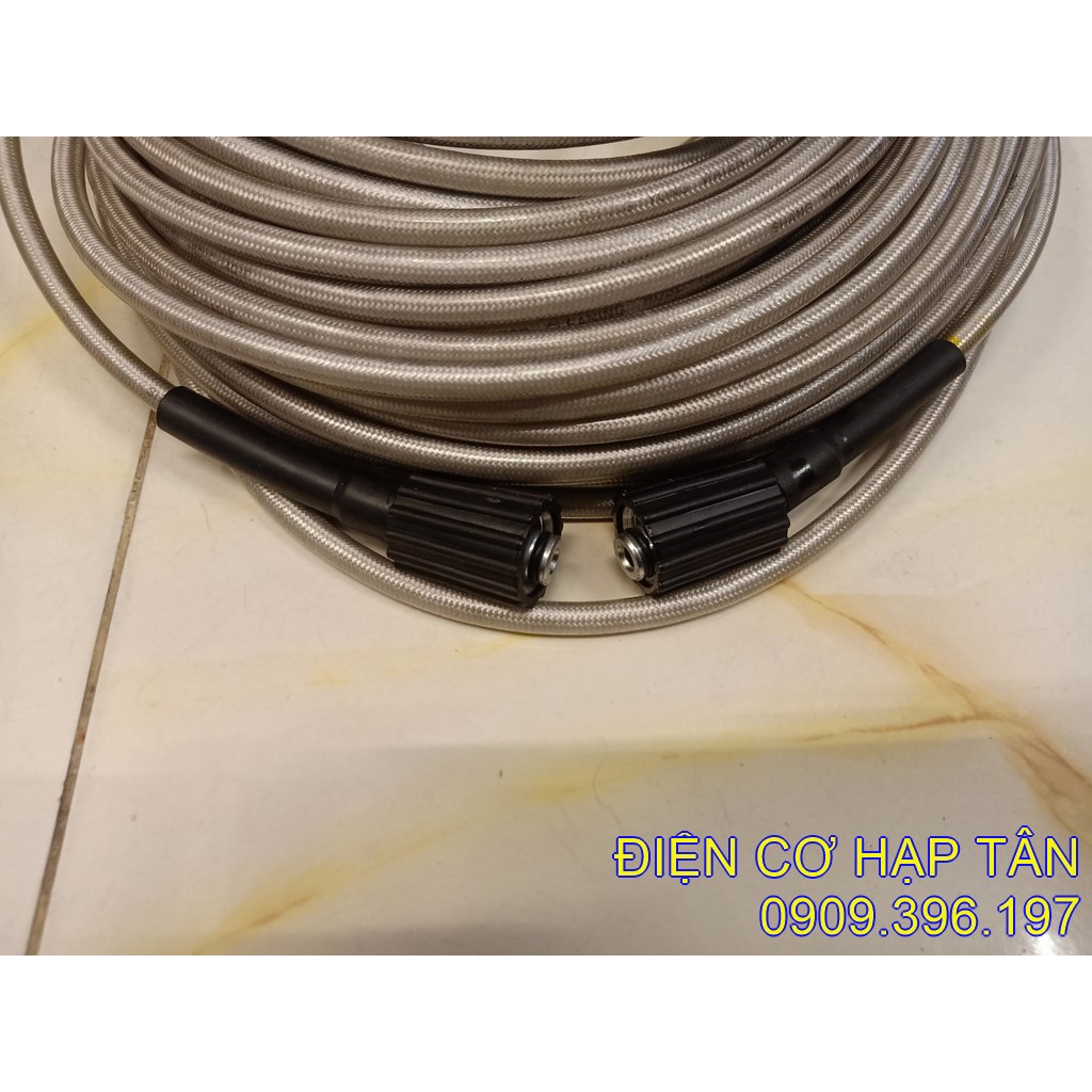 Dây xịt rửa xe cao áp trắng  8m – 10m-  15m – 20m – 30m - 50m  hai đầu răng  22mm