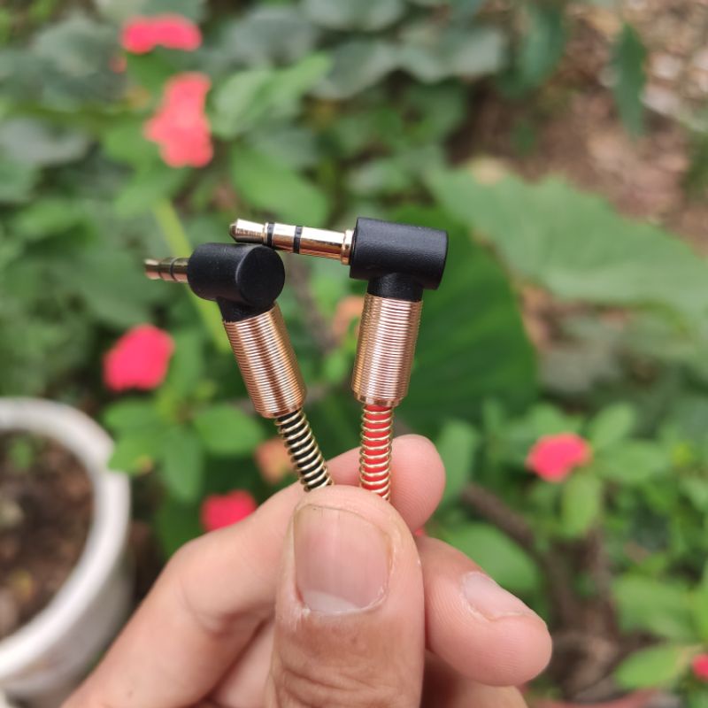 Dây cáp AUX, dây âm thanh 3,5mm đầu chữ L loại tốt