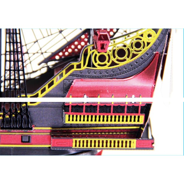 Mô hình 3D Piececool tàu Queen Anne`s Revenge phiên bản màu, cực đẹp và chi tiết