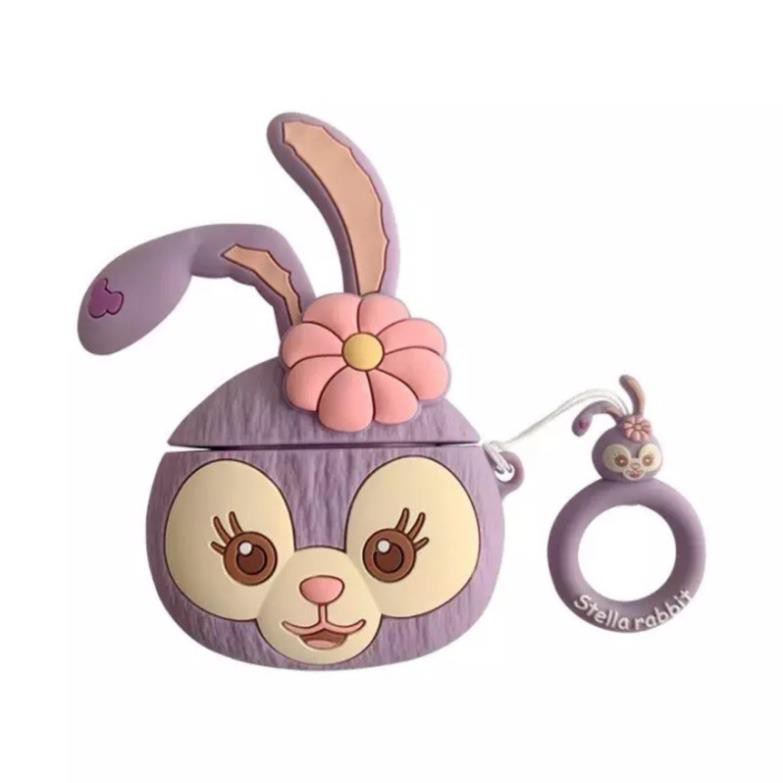☘️Tặng kèm dây đeo☘️Case Airpod 1 2 ...Vỏ bao bọc Stella Rabbit đựng tai nghe không dây Thỏ tím cute airpods silicon
