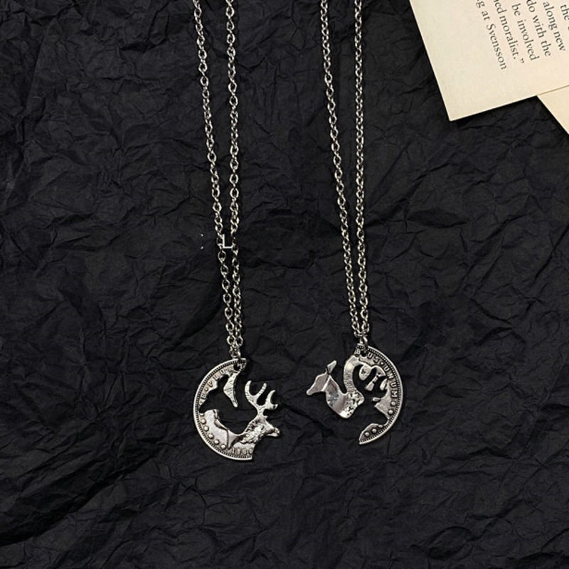 Dây Chuyền Thời Trang Mặt Hình Sừng Nai Đơn Giản Sáng Tạo 23074 Cho Cặp Đôi