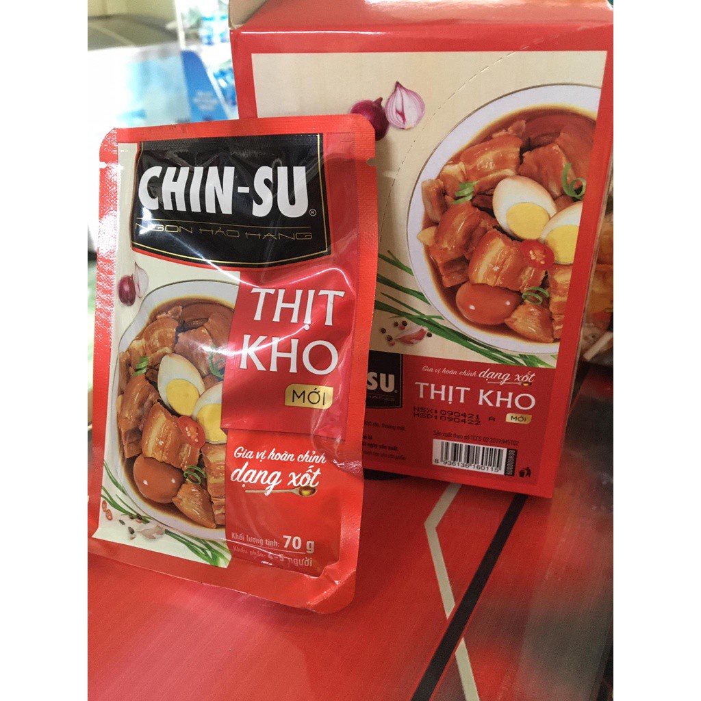 Gia vị hoàn chỉnh dạng xốt thịt kho trứng và gà chiên nước mắm Chinsu gói 70g