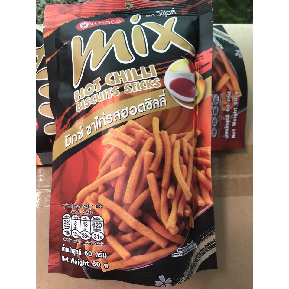 Bánh Que Cọng Mix (gói 60g) Thái Lan Vị Cay Stick Biscuit HOT CHILLI