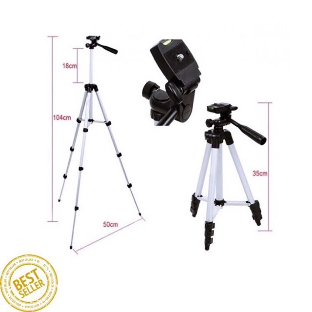 Giá đỡ điện thoại tripod 3 chân 3110, kết hợp remote tương thích với nhiều dòng máy - chuyên chụp hình live stream.