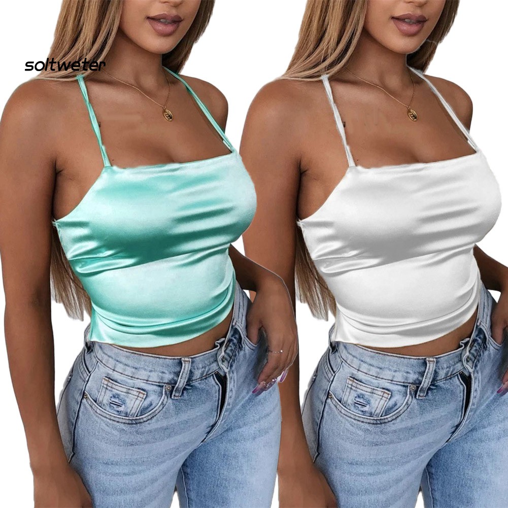 Áo Dây Nữ Lưng Trần Cộc Tay Quyến Rũ