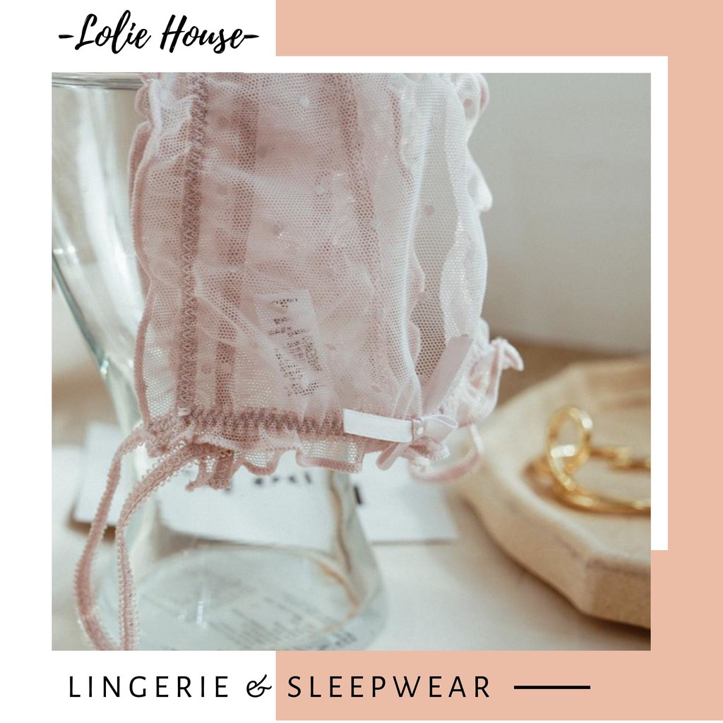 Quần lót dây ren lưới voan lọt khe sexy chấm bi dễ thương LOLIE HOUSE - LK8 | BigBuy360 - bigbuy360.vn