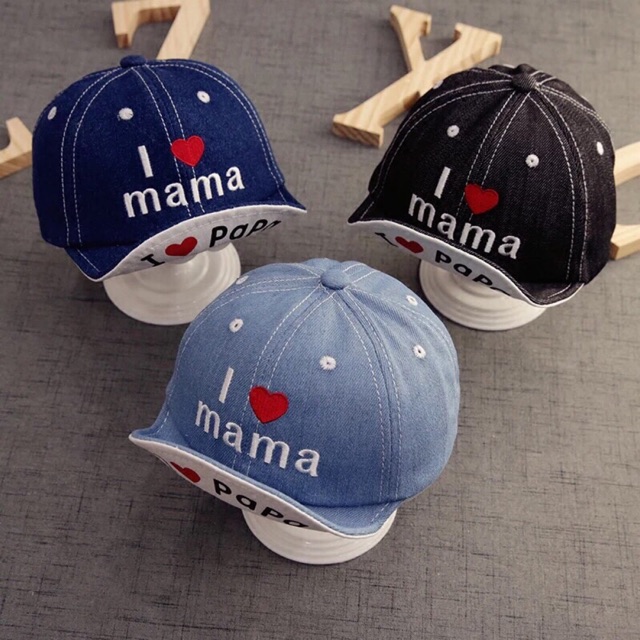 MŨ PHỚT BÒ MỀM CHO BÉ CỰC XINH YÊU I LOVE PAPA MAMA