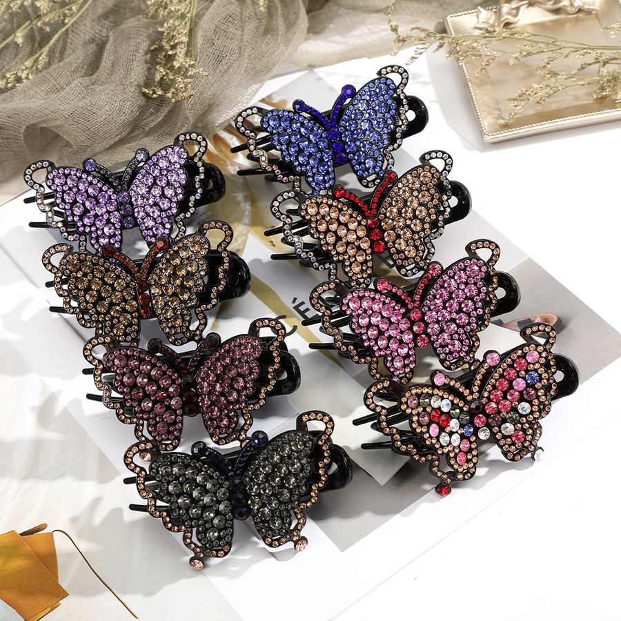 Kẹp tóc hình bướm đính đá toàn diện phong cách cổ điển dành cho nữ