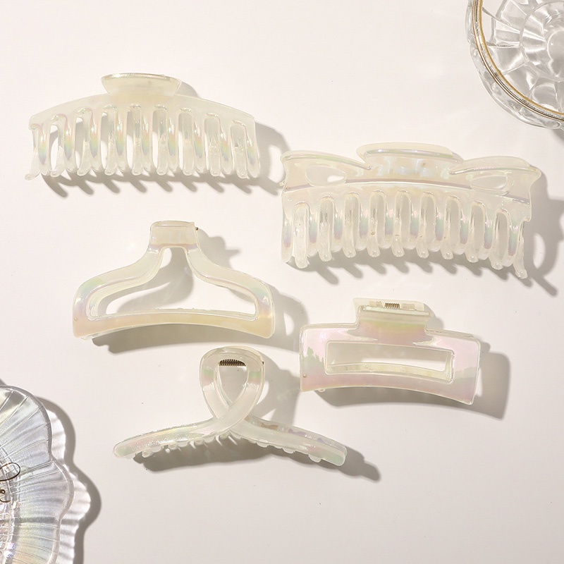 Kẹp tóc càng cua trong suốt màu laser thời trang cho nữ nhiều kiểu dáng