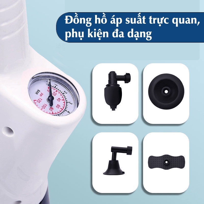 Súng thông tắc bồn cầu, bơm thông bồn cầu bồn rửa mặt phiên bản nâng cấp 2021 cực mạnh