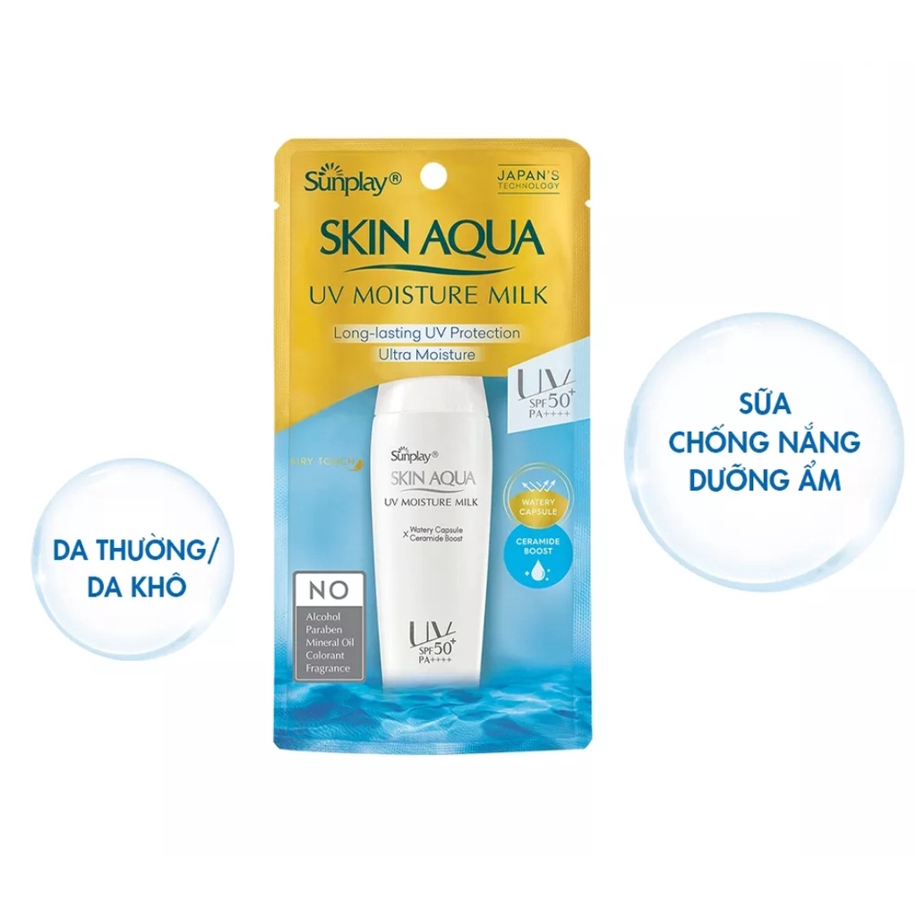 Sữa chống nắng dưỡng da ẩm mịn Sunplay Skin Aqua UV Moisture Milk SPF50+, PA+++ 30g