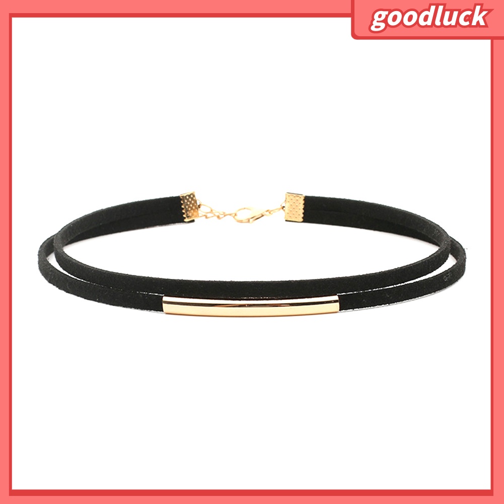 Vòng Cổ Choker Hai Lớp Phong Cách Gothic Cho Nữ