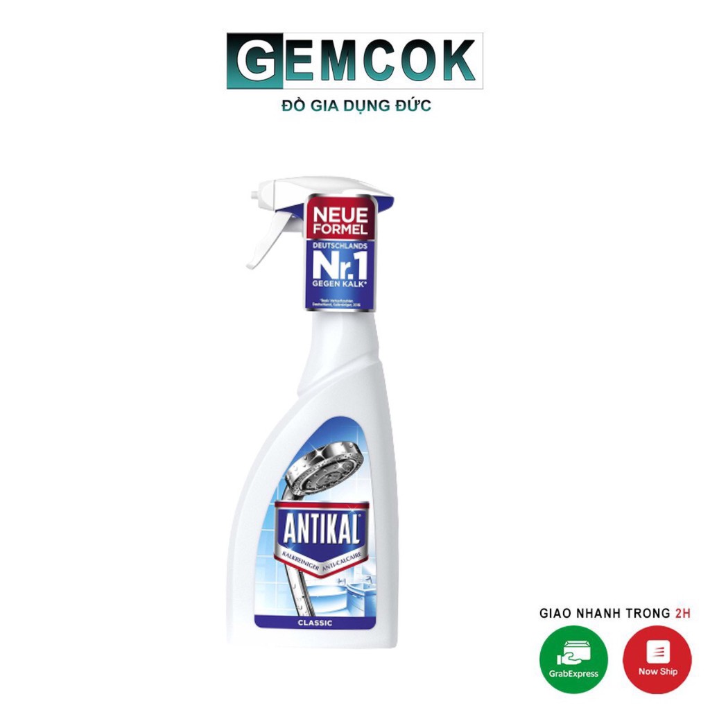 Chai xịt rửa Antikal chống ăn mòn inox, vôi hóa, mảng bám [Hàng Đức Chính Hãng]