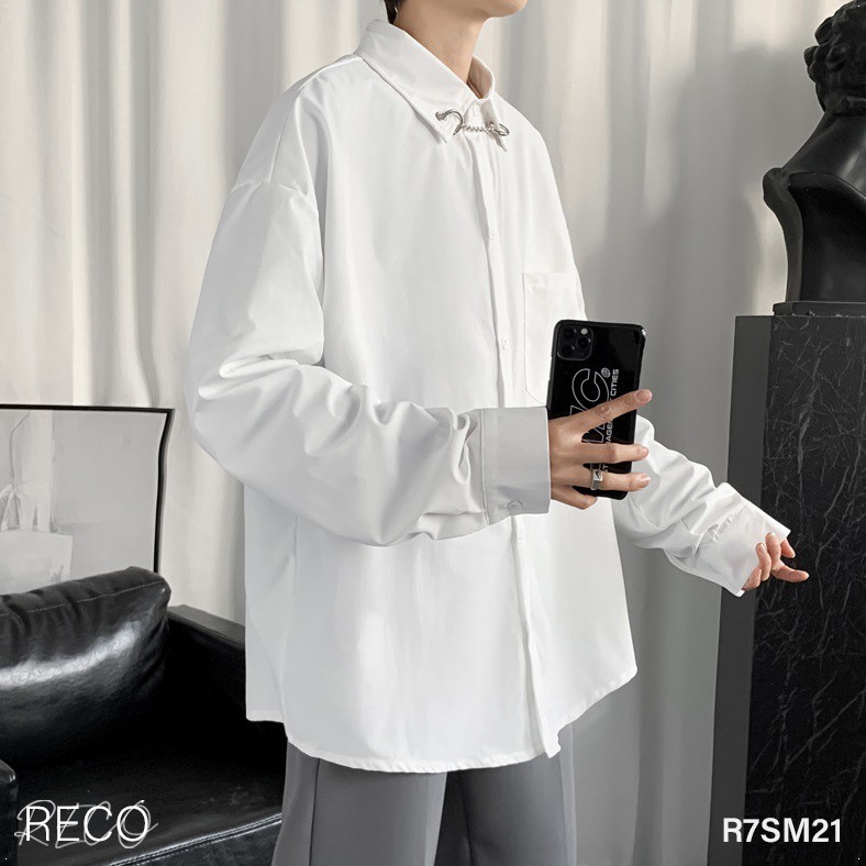 Áo sơ mi nam nữ Hàn Quốc cao cấp dáng rộng dài tay Shirt Loose R7SM21