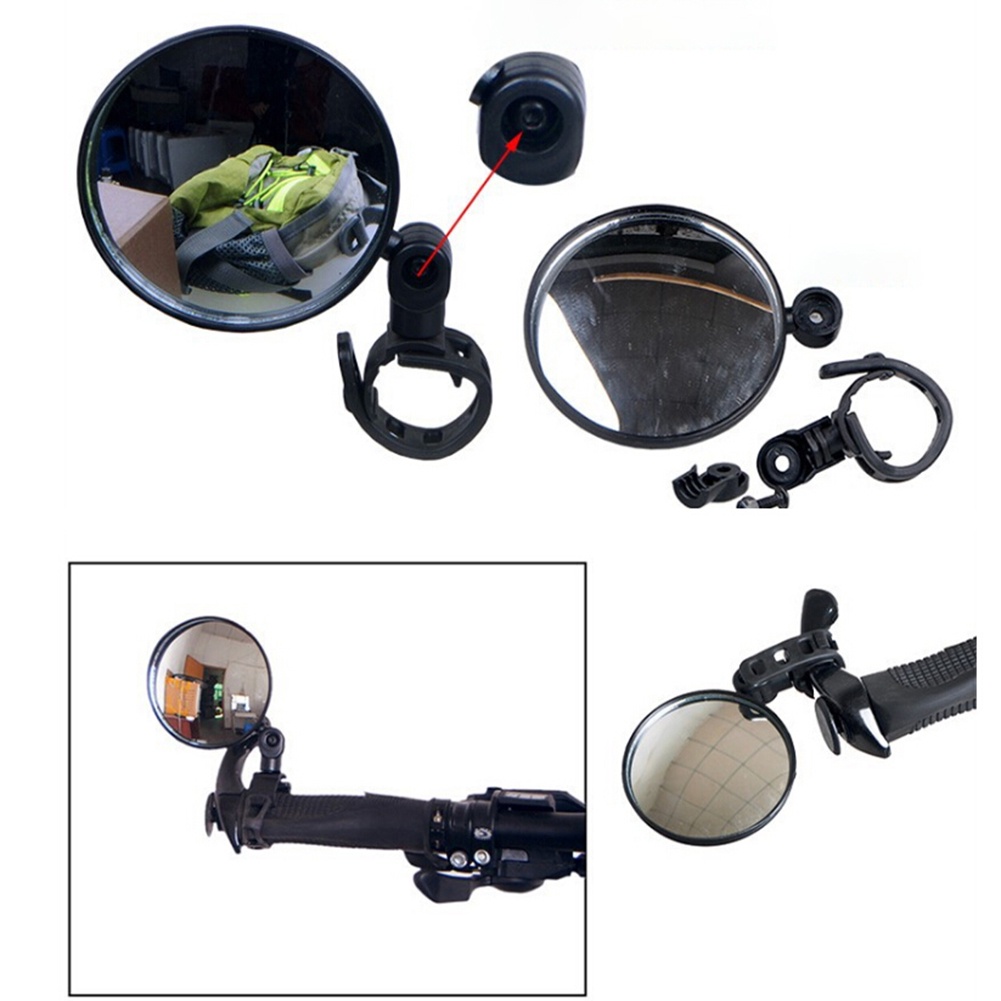 Gương Chiếu Hậu Góc Rộng Xoay 360 Độ Gắn Tay Lái Xe Đạp / Xe Máy Tiện Dụng Khi Đi Ngoài Trời
