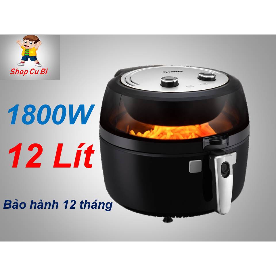Nồi chiên không dầu RAPIDO RAF-6.5M dung tích 12L - 6,5L - 5L điều khiển cơ