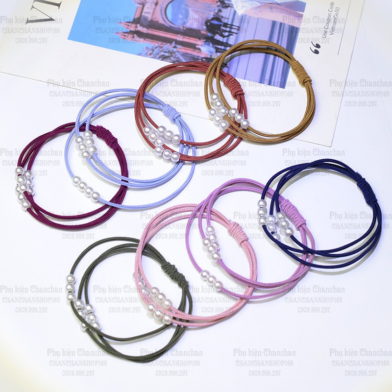 Cột tóc 9 hạt châu nhỏ xinh 5k