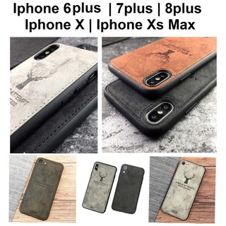 Ốp Lưng vải Jean mịn hình đầu nai sừng Iphone 6 | 6plus | 7G | 8G | 7plus | 8plus | Iphone X | Iphone XS | Iphone XS Max