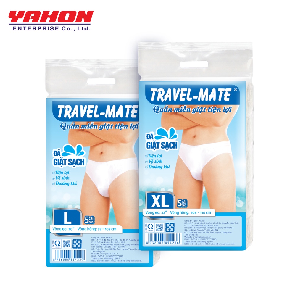 Combo 3 Quần Lót Tiện Lợi TRAVEL-MATE Nam 5 Cái/Bao