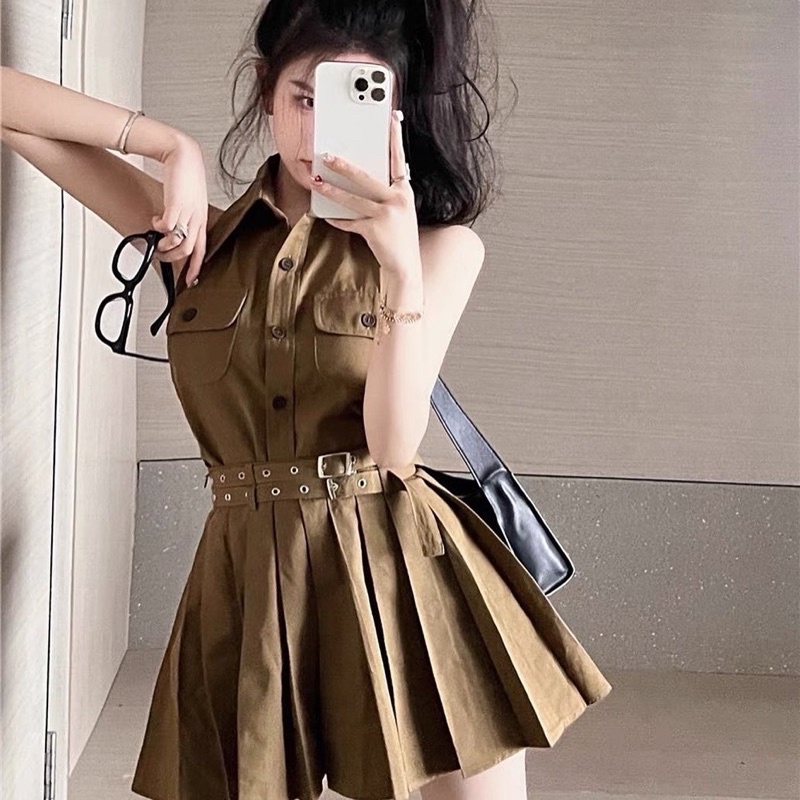 SET ÁO SƠ MI KÈM CHÂN VÁY XOÈ RETRO PHONG CÁCH PHÁP