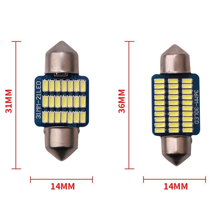 Bóng LED trần, đọc sách, cốp, chip 3014 festoon F3014-36 kích thước 42mm
