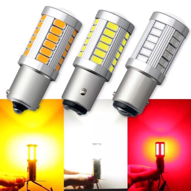 🔥ĐÈN LED HẬU NHÁY 33 TIM LED BI CẦU Ô TÔ XE MÁY💥2 CHÂN DƯƠNG (GIÁ 1 BÓNG)