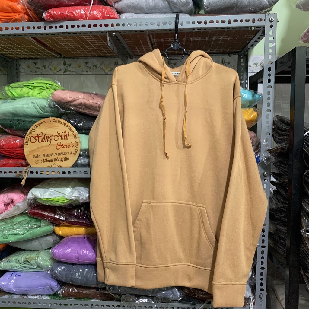 Áo Khoác Hoodie Trơn Ulzzang Unisex Màu Nude Chất Nỉ Bông Cao Cấp Dáng Rộng Nam Nữ - MM