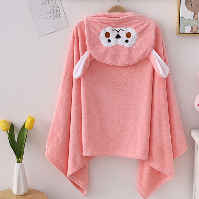 Khăn Choàng Tắm 70x140cm Hình Tai Thú Đáng Yêu Dành Cho Bé