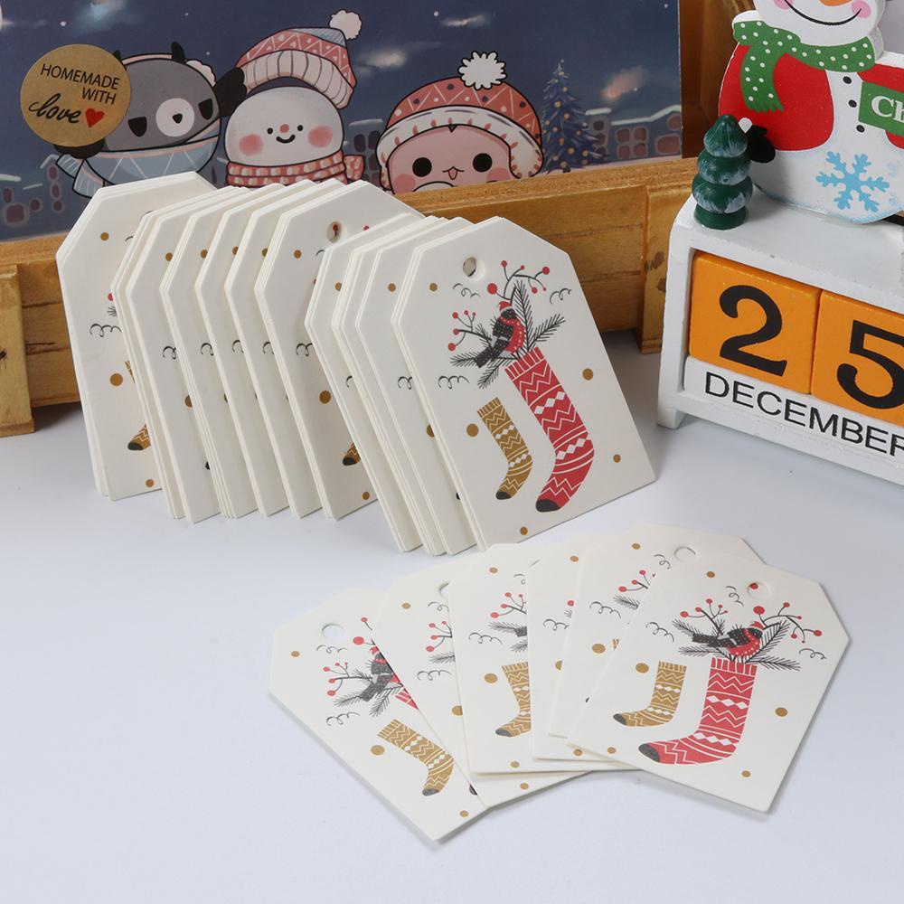 Set 50 Nhãn Giấy Hình Ông Già Noel Trang Trí Giáng Sinh