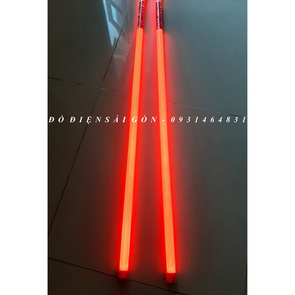 Combo 2 Bóng Đèn Led 60cm - 1m2 Trang Trí Màu Đỏ T8, Đèn Led 6 Tấc - 1,2m Đỏ