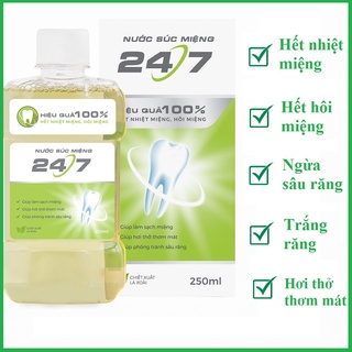 Nước súc miệng hương lá xoài hết hôi miệng diệt khuẩn làm trắng răng True Natural 250ml