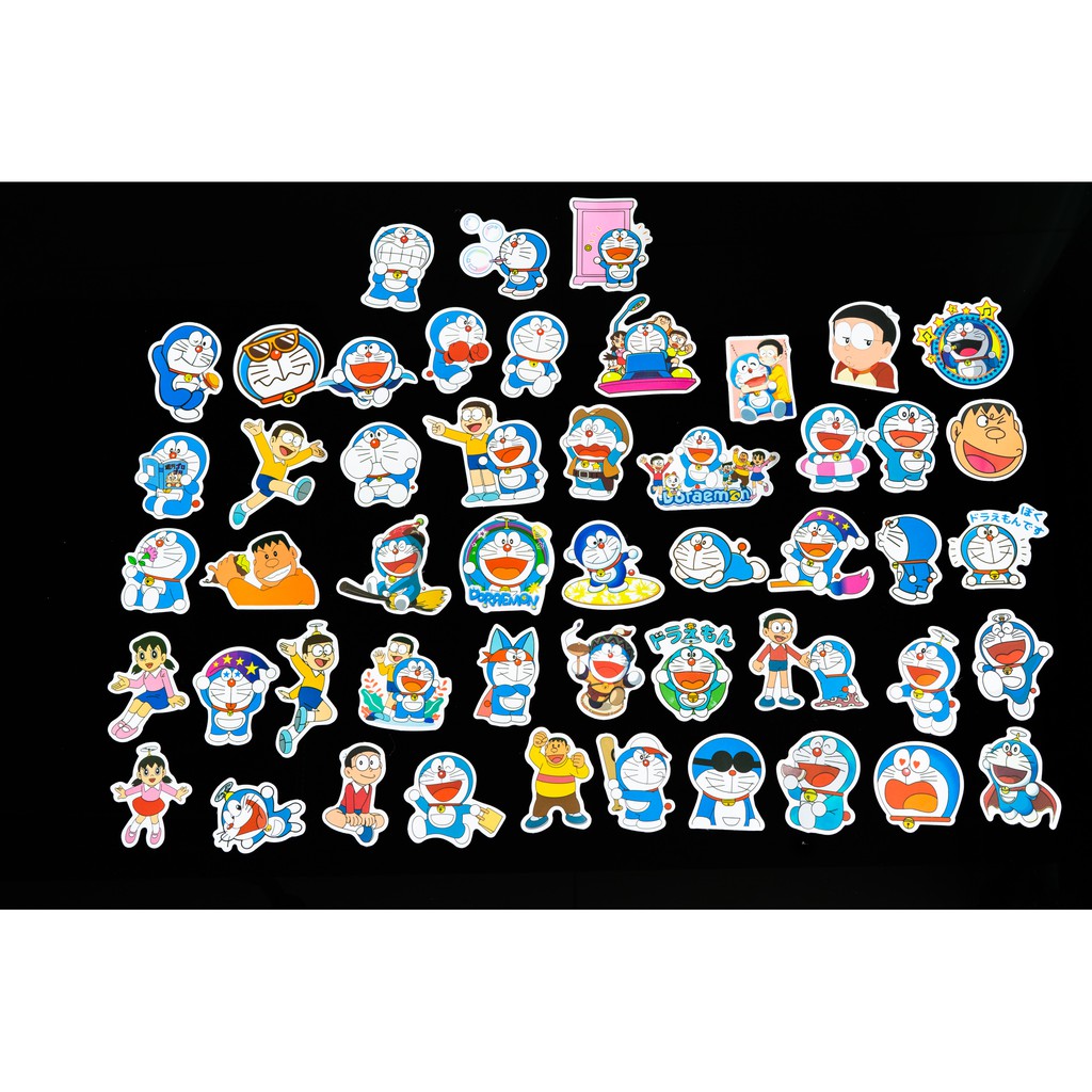 Sticker Doraemon mèo máy chống nước lâu phai trang trí laptop, mũ bảo hiểm, đàn, guitar, ukelele, macbook, điện thoại