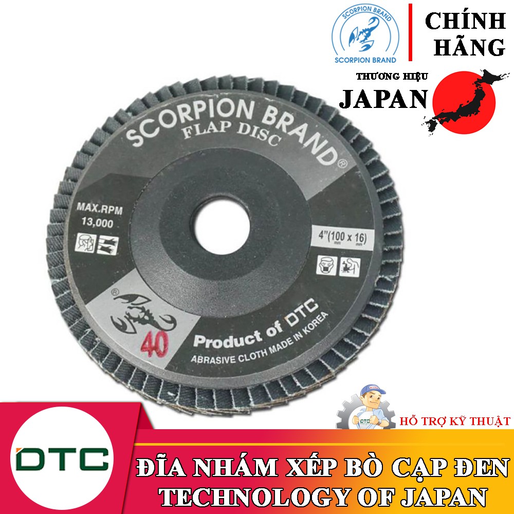 Nhám Dĩa Xếp Nhựa 4 inch - Bò Cạp Đen Korea