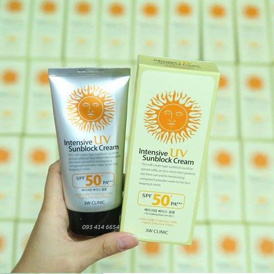 [Chính Hãng] Kem chống nắng 3w Clinic Intensive UV Sunblock Cream SPF 50 Pa+++