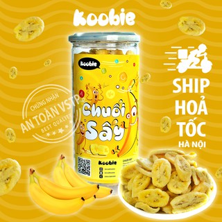 Chuối sấy khô Koobie 300g, đồ ăn vặt ngon an toàn vệ sinh, giao hàng siêu tốc