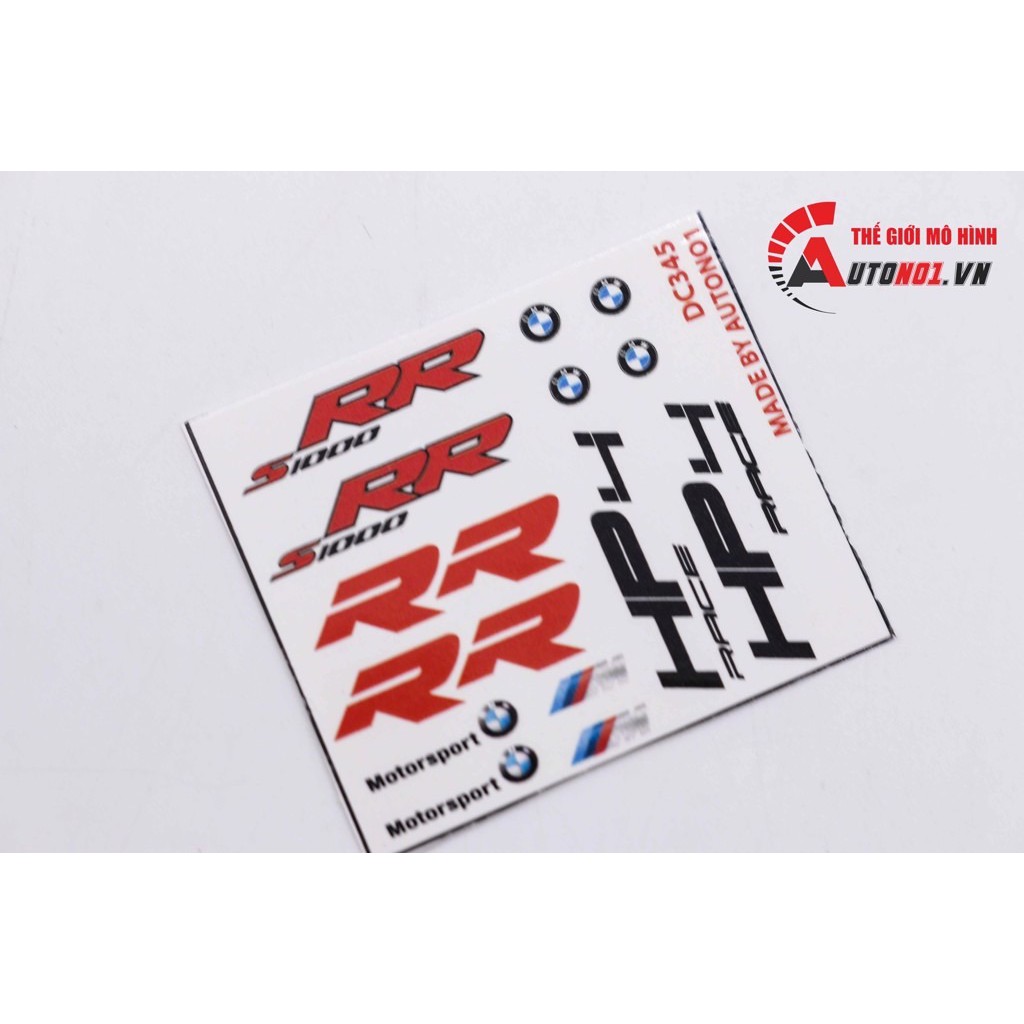 DECAL NƯỚC ĐỘ BMW S1000RR - HP4 TỈ LỆ 1:12 AUTONO1 DC345