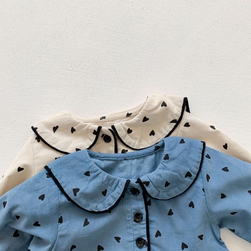 Jumpsuit cotton dài tay in hoa cho bé gái
