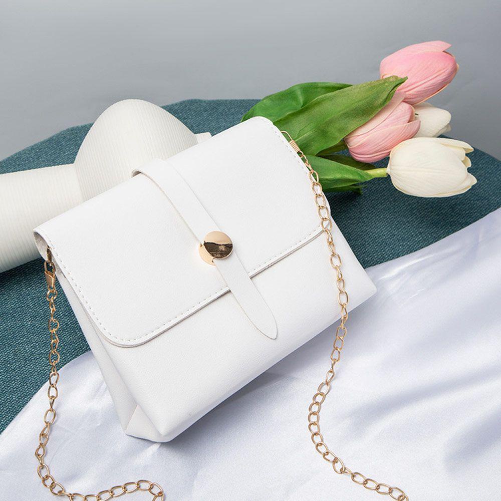 Túi Xách Da PU Phối Dây Xích Thời Trang Cho Nữ