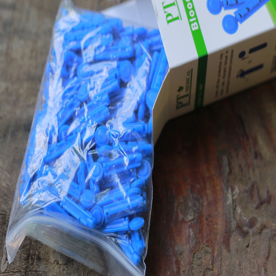 Hộp 100 kim lancet lấy máu đo đường huyết, kim chích máu đường huyết hộp 100 cây