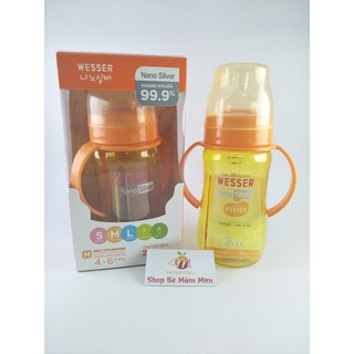 Bình sữa Wesser Nano Sliver cổ rộng 260ml