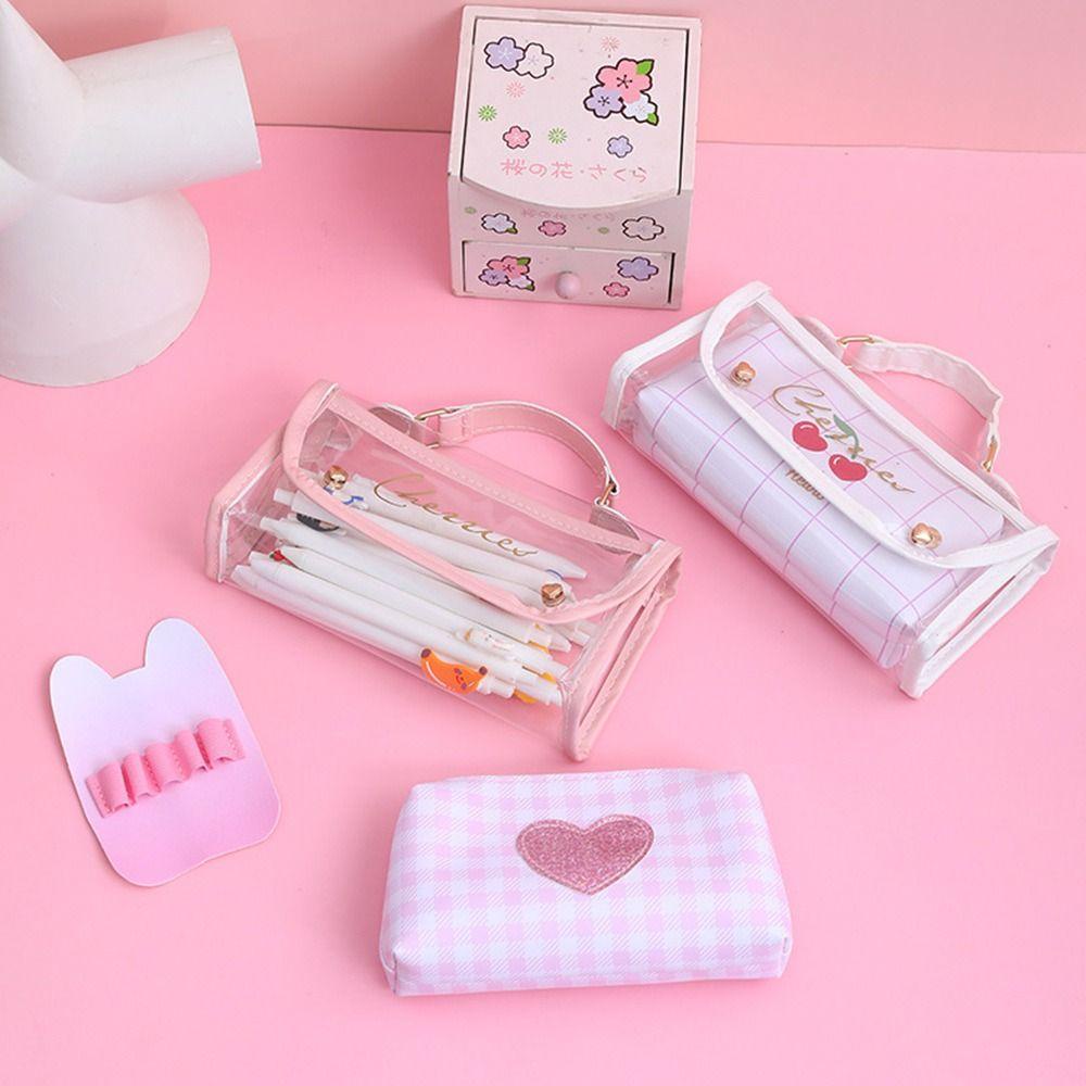 UUMIR Túi Đựng Bút Hai Lớp Trong Suốt Nhỏ Gọn Dễ Thương
