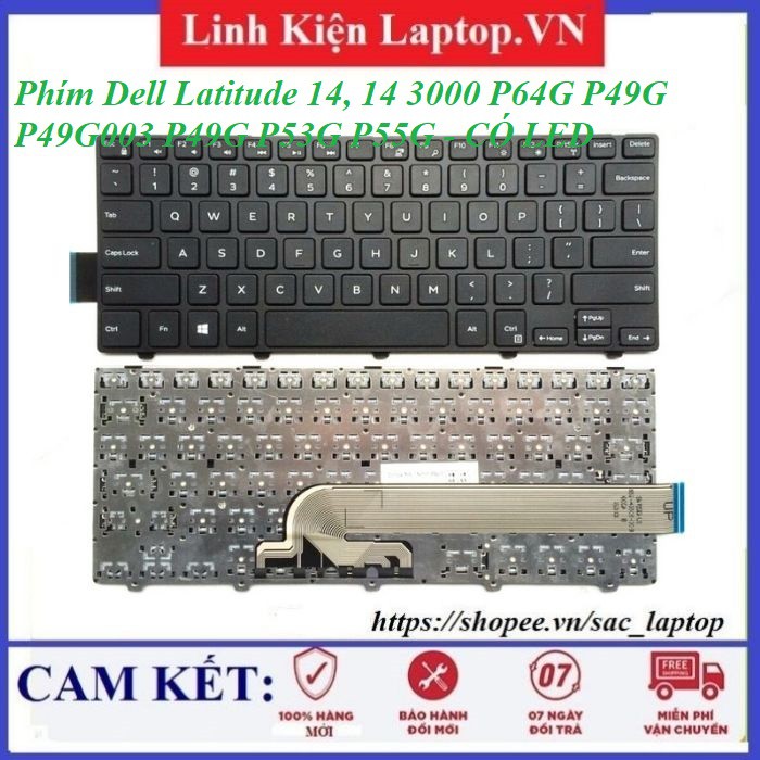 ⚡Bàn phím laptop Dell Latitude 14, 14 3000 Series P64G P49G P49G003 P49G P53G P55G