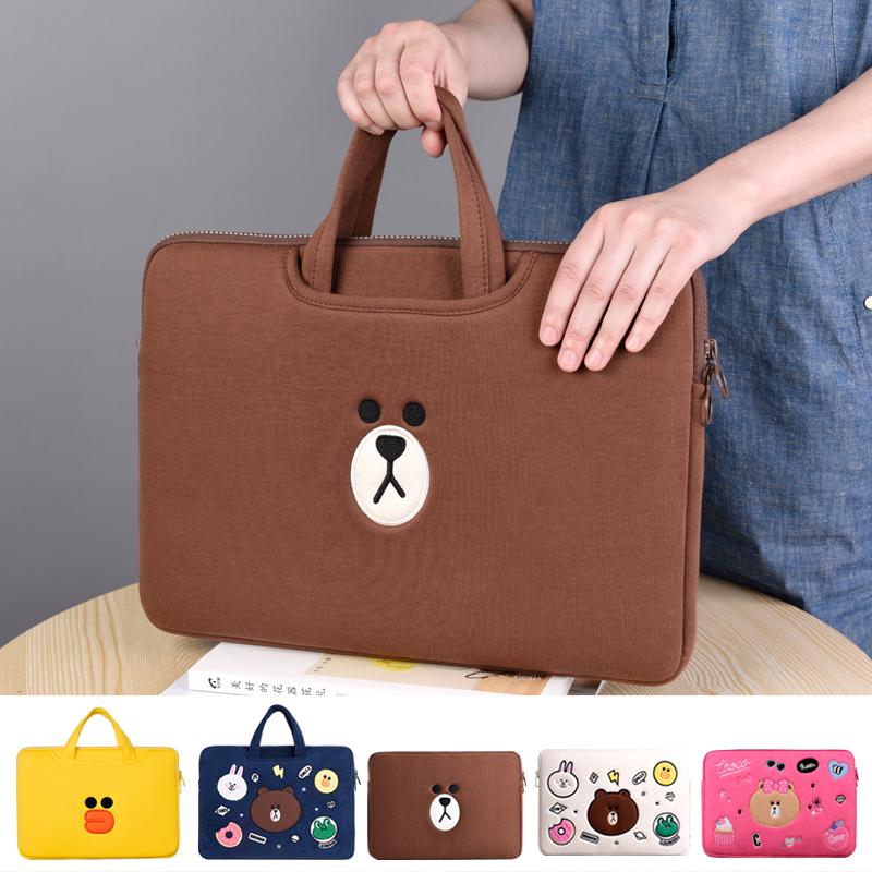 Túi họa tiết gấu hoạt hình xinh xắn dùng đựng máy tính xách tay kích thước tùy chọn
