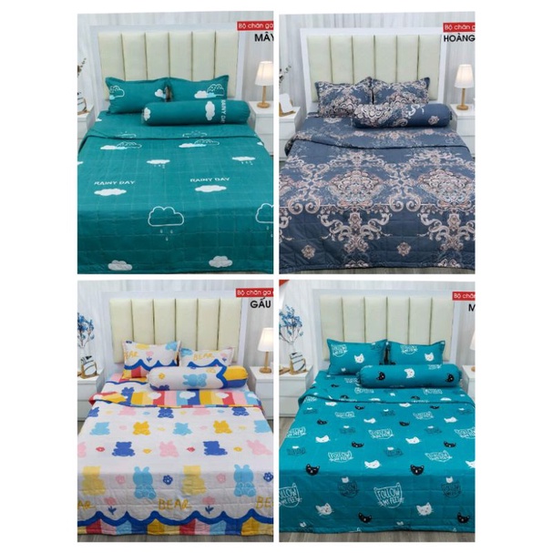 Bộ chăn hè ga gối cotton poly combo 5 món nhiều mẫu lựa chọn