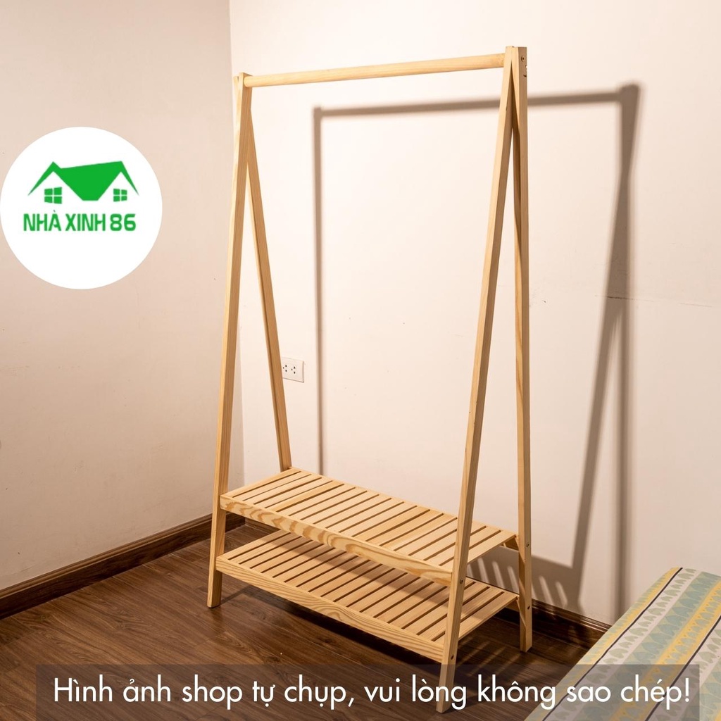 Kệ treo quần áo chữ A gỗ thông - Giá treo quần áo chữ A sang trọng, trẻ trung, thiết kệ phong cách hàn quốc