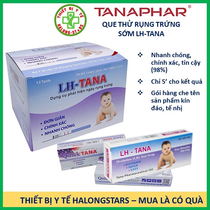 Que thử rụng trứng sớm LH-TANA, dụng cụ test xác định ngày rụng trứng cho phụ nữ, sinh con theo ý muốn - Dược Tanaphar