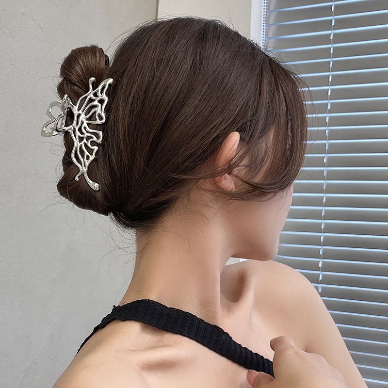Kẹp Tóc Hình Nơ Bằng Kim Loại Phong Cách Hàn Quốc Cho Nữ