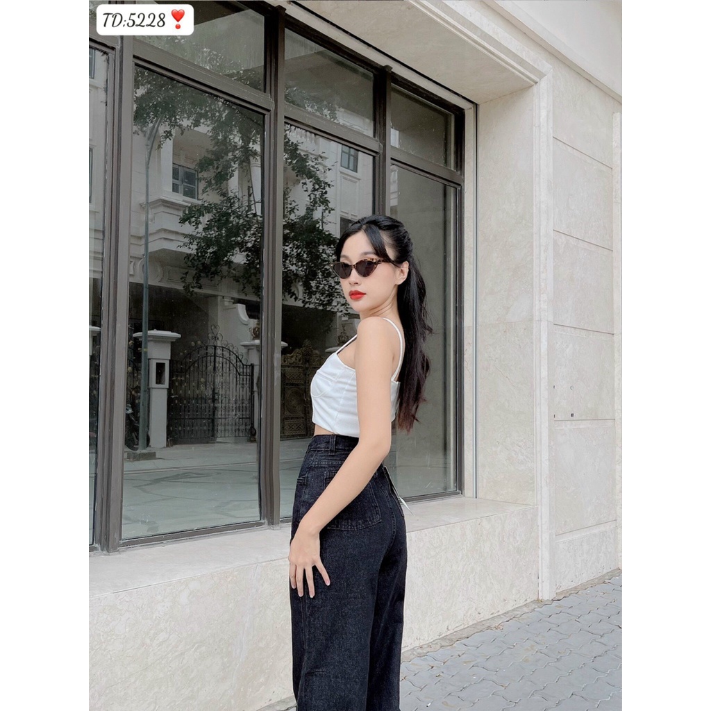 Quần Jeans Nữ Ống Suông Form Rộng Ulzzang Emilyshop
