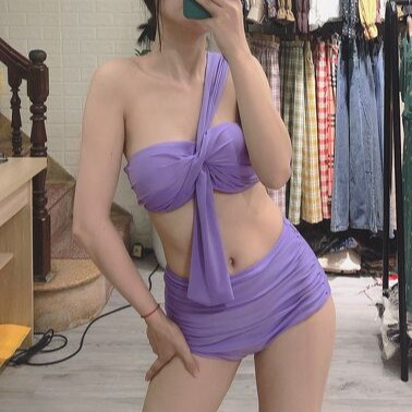 Bikini 2 mảnh áo quây lệch vai có gọng, bộ bơi rời nhún ngực quai vai cho nữ BIkini191